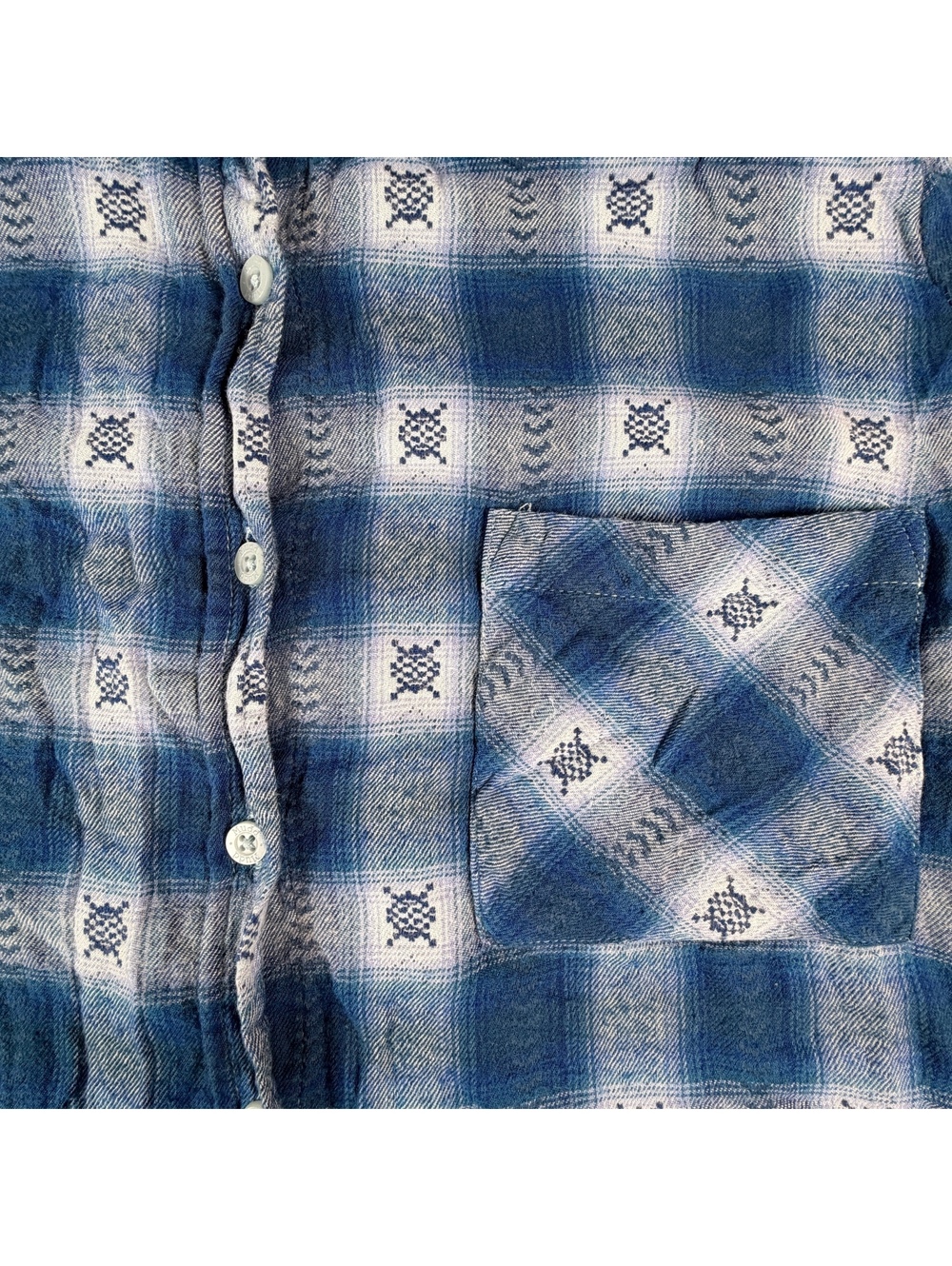 VTG Mudd Flannel Shirt Womens XL Blue White Plaid Button Up Grunge Shacket Y2K - Picture 3 of 6
